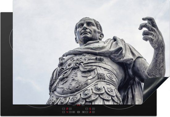 KitchenYeah® Inductie beschermer 77x51 cm - Romeinen - Caesar - Julius - Inductie kookplaat accessoire - Multicolor