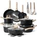 JUST PERFECTO Set de casseroles 21 pièces Induction - Noir - Sans PFAS - Poignées froides
