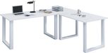 VCM Bureau en bois | Bureau d'angle Plain | 130x130 | Forme L gauche ou droite | Plateau de table de travail 50 cm de profondeur | Table d'ordinateur Mobilier de bureau - Lona U