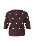 Vero Moda Trui Vmdoffy Intarsia 2/4 O-nk Pullover 10330793 Windsor Wine/w. White Hearts Dames Maat - L