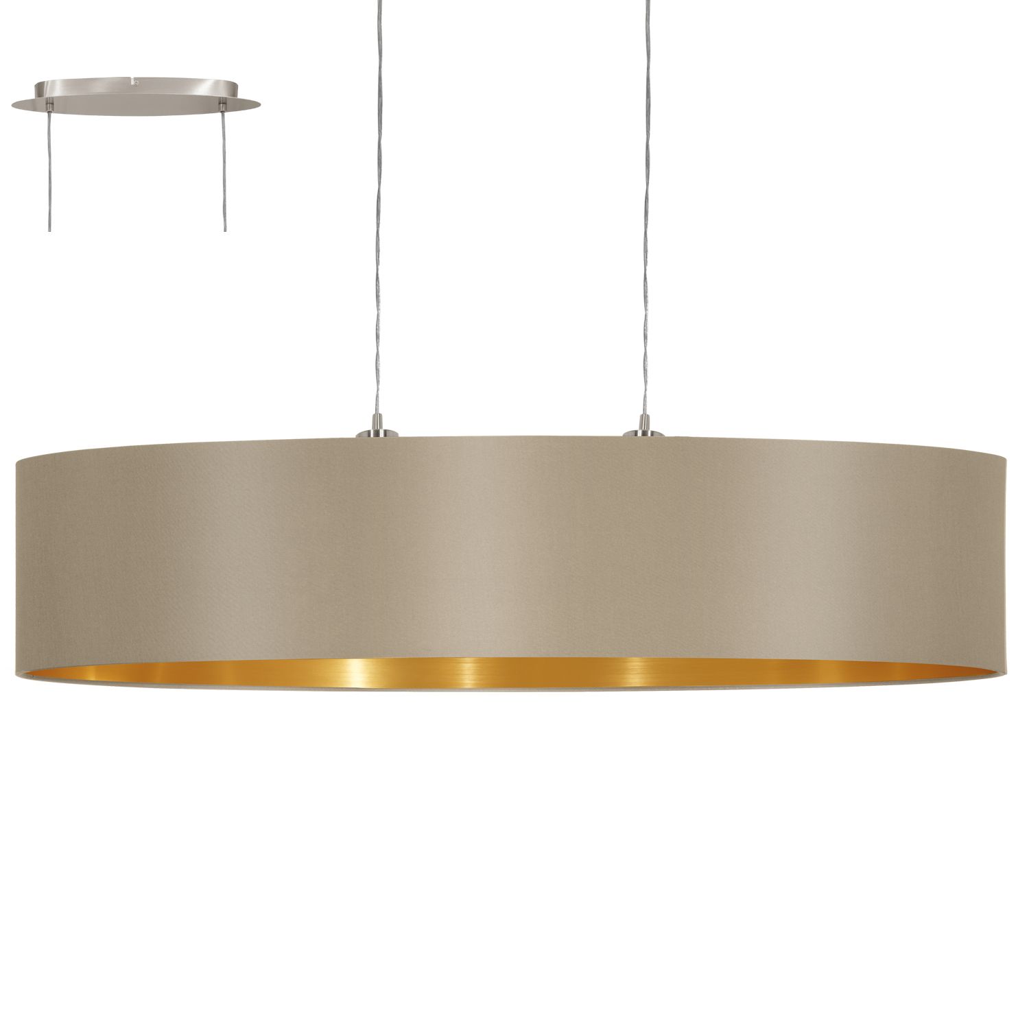 EGLO Maserlo Hanglamp - 100 cm - Grijs/Taupe/Goud