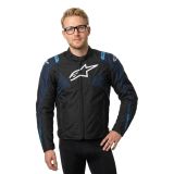 Alpinestars T-Jaws V4, wasserdichte Textiljacke, Schwarz/Dunkelblau/Hellblau, 3XL