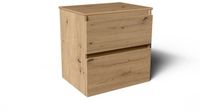 Saniclass Vita Badkamermeubelset - 60x60x46cm - 2 lades - greeploos - topblad - rustiek eiken