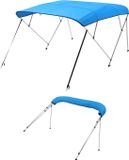 VEVOR Biminitop Boothoes Bootdak Zonnescherm Blauw 4 Boeg 201-213CM