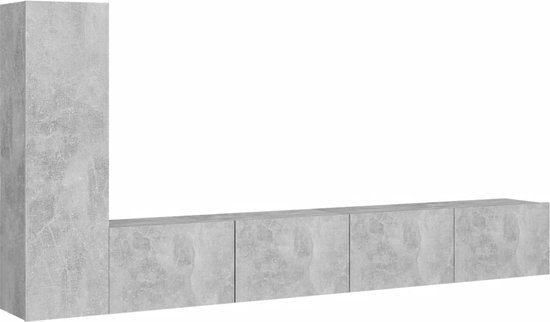 vidaXL 3-delige Tv-meubelset bewerkt hout betongrijs