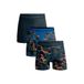 Muchachomalo boxershorts met print - donkerblauw/blauw (set van 3)
