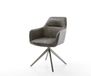 Chaise de salle à manger Pejo-Flex piètement croisé large graphite microvelours gris antique pivotant à 360° fonction basculante noyau à ressorts ensachés