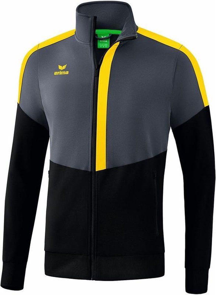 Erima Squad Trainingsjack Slate Grijs-Zwart-Geel Maat 3XL