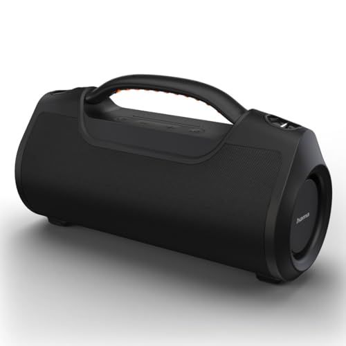 Hama Mobiele luidspreker, draadloos, IPX6 waterdicht, stereo bluetooth 5.0, draagbaar, 60 W, handsfree, robuuste batterij, party-powerbank, 3,5 mm mini-jack, AUX, zwart