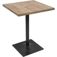 HWC-H10 Bistrotafel, Bartafel Countertafel, Industriële Gastronomie Iepen Hout MVG-Gecertificeerd 76x60x60cm ~ Lichtbruin