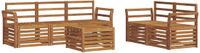 vidaXL - Bank loungeset - 5 zitplekken - Naturel - Massief Acacia Hout