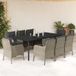 Prolenta Maison Exclusive - Ensemble de salle à manger de jardin 9 pièces avec coussins, polyrotin gris clair