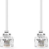 Nedis Telecomkabel - RJ11 Male - RJ11 Male - 2.00 m - Wit