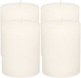 Atmosphera Stompkaars - 4x - wit - 7 x 9 cm - middel rustiek model - cilinderkaars - kaars