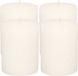 Atmosphera Stompkaars - 4x - wit - 7 x 9 cm - middel rustiek model - cilinderkaars - kaars