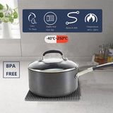 Unyqoos® Sous-verres en silicone résistants à la chaleur, set de 8