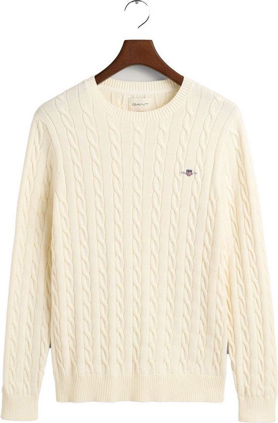 GANT Cable Trui - Beige - M - Heren