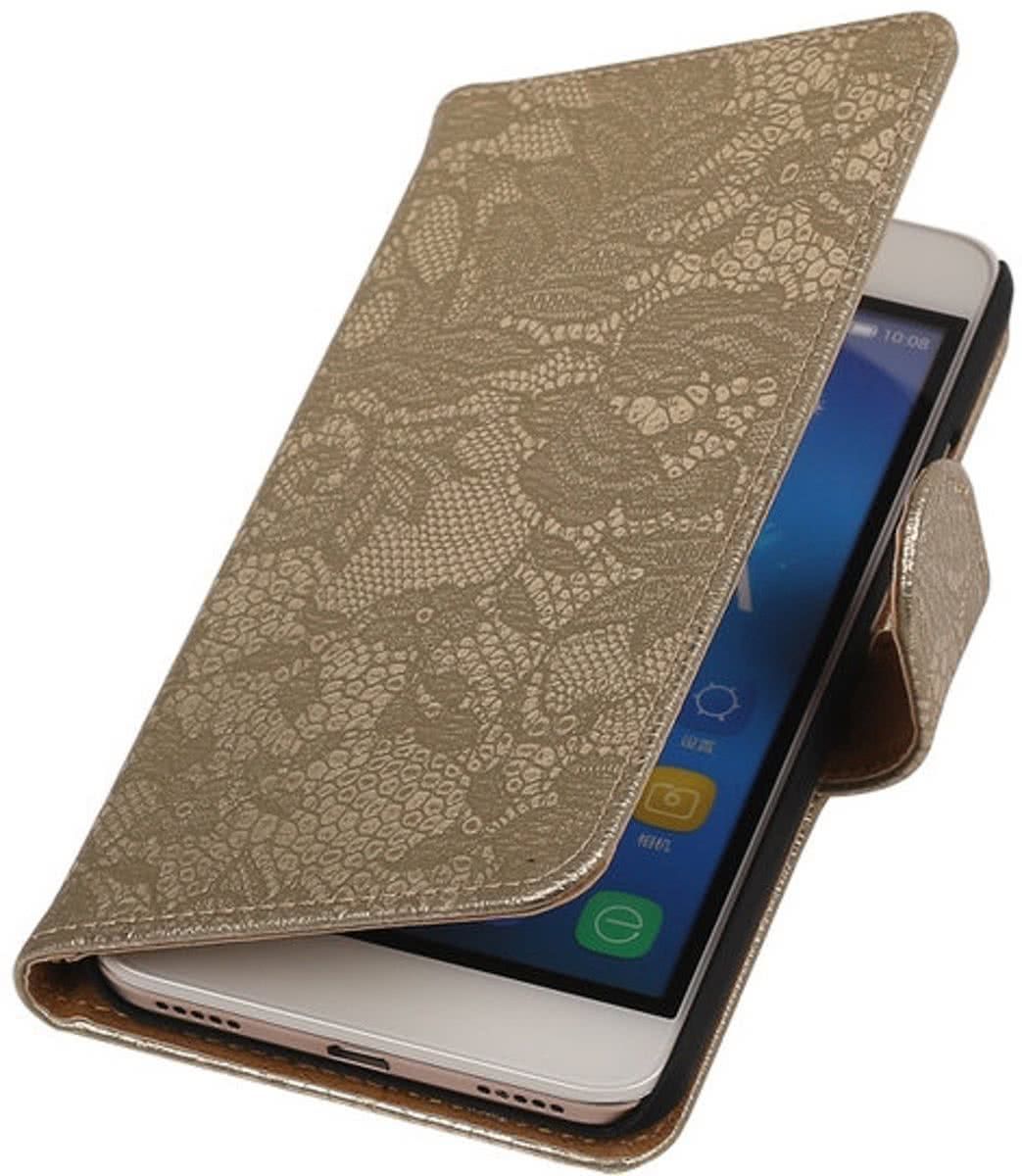 Best Cases Huawei Honor Y6 - Lace Goud Booktype Wallet Hoesje
