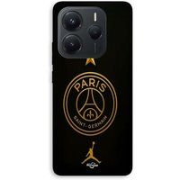Maniacase Coque Pour Xiaomi Redmi Note 14 5g PSG logo jordan doré étoile champion