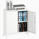 Homcom Metalen Archiefkast - Wit - 80x35x91 cm