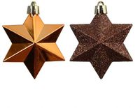 Decoris Ster kunststof L9b9h12 cm espresso 12 st