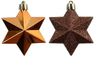 Decoris Ster kunststof L9b9h12 cm espresso 12 st