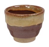 Tokyo Design Studio Handgemaakte Kop Bruin Wit 200ml - Keramiek - 8.5x6.9cm
