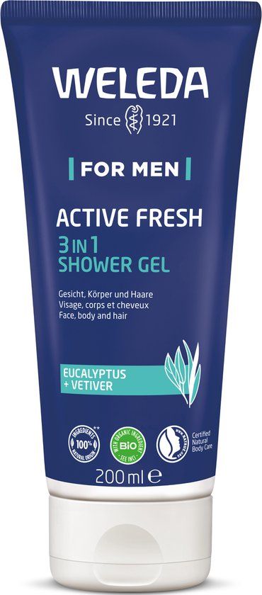 Weleda Men 3-in-1 Active Fresh Douchegel - Eucalyptus & Vetiver - 200 ml