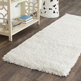 Safavieh Shaggy tapijt, SG151, geweven polypropyleen loper, wit, 62 x 240 cm