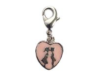 INNSPIRO NICE CHARMS hanger metaal kus hart roze met karabijnhaak 10x14mm 25u, 24x25mm., Metaal, Geen edelsteen