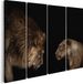 Artaza Canvas Schilderij Vierluik Leeuw En Leeuwin - 120x90 - Canvas Print