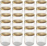 Oputec 24x 360ml inmaakpotten / voorraadpotten TO Ø 82 mm– glazen jampotten – metalen schroefdeksel goud – conservenpotten