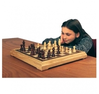 Longfield Luxe Houten Schaakspel - Schaakbord 40x40 cm - Koningshoogte 77 mm