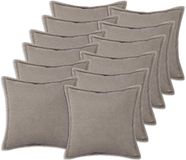vidaXL - Kussensloop - 12 stuks - Katoensatijn - Lichtgrijs - 50 x 50 cm
