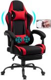 Merkloos / Sans marque Delman Ergonomische Gamingstoel met Massagefunctie – Rood, Stof