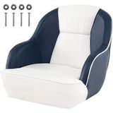 Coast Siège de capitaine pour bateau - rembourrage en mousse épaisse - cuir PVC imperméable - bleu et blanc