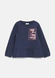 s.Oliver Lichtgewicht sweatshirt in A-lijn met glitterprint