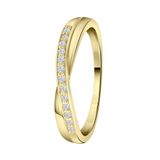 Lucardi Dames goldplated ring met zirkonia