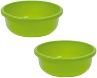 Merkloos / Sans marque Benson Afwasteiltje - 2x stuks - groen - rond - 9 liter - 36x13 cm - afwasbak - kunststof