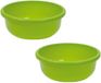 Merkloos / Sans marque Benson Afwasteiltje - 2x stuks - groen - rond - 9 liter - 36x13 cm - afwasbak - kunststof