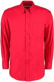 Kustom Kit Premium Oxford Classic Fit Heren Lange Mouwen Shirt Rood Katoen/Polyester S