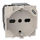 BTICINO Living Now, Italiaans Schuko-stopcontact P40 + USB-oplader type C, Quick Charge, stopcontact met beschermde honingraats, compatibel met Italiaanse/geaarde stekkers, 2 modules, KM4140A16USB