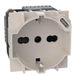 BTICINO Living Now, Italiaans Schuko-stopcontact P40 + USB-oplader type C, Quick Charge, stopcontact met beschermde honingraats, compatibel met Italiaanse/geaarde stekkers, 2 modules, KM4140A16USB
