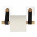 Tendance Toiletrolhouder wand/muur - zelfklevend - zwart - bamboe/kunstleer - zonder boren
