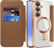 Techsuit - SmartMag Book Case - Samsung Galaxy S25 - Brown