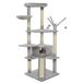 Meerveil Kattenboom, kattenboom voor grote katten, kattentoren, kattenactiviteitencentrum met sisal, krabpalen voor katten, kattenpaleis met glijbaan, 167cm, lichtgrijs