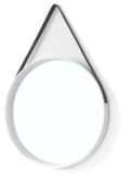 Giftdecor Spiegel Berlijn - wit - D52 cm - rond - ophangband - wandspiegel