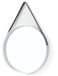 Giftdecor Spiegel Berlijn - wit - D52 cm - rond - ophangband - wandspiegel