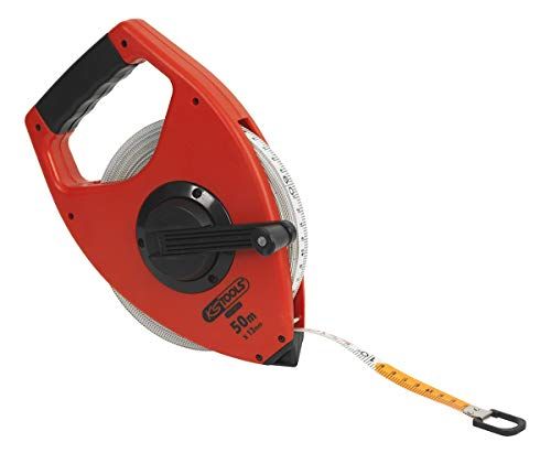 KSTools 301.0055 rolmaat, bi-materiaal, glasvezelband, 50 m, wit