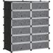 Meuble à chaussures modulaire, 94x37x108 cm, avec 12 compartiments rectangulaires, peut contenir 24 paires de chaussures.